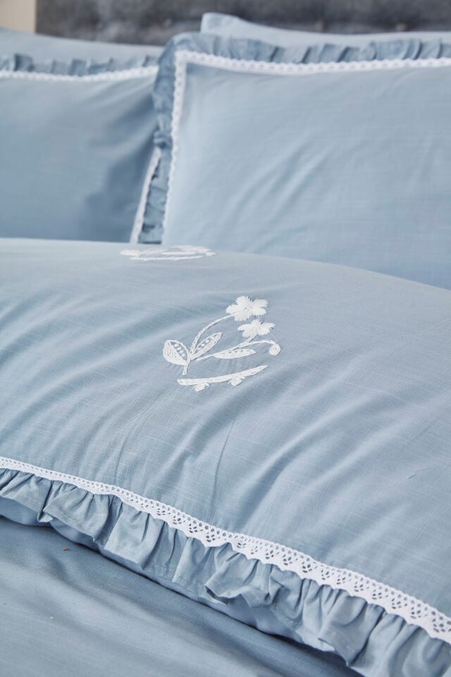 ASENA ŞANTUK KETEN NEVRESİM TAKIMI MAVİ